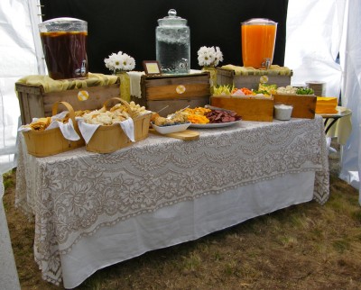 rustic side table