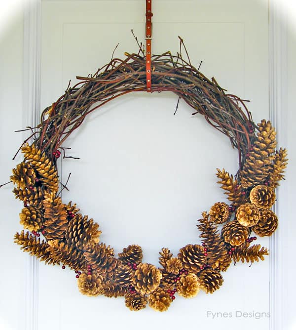 Day #10- Twig and Pinecone Wreath- 12 Days of Door Decor