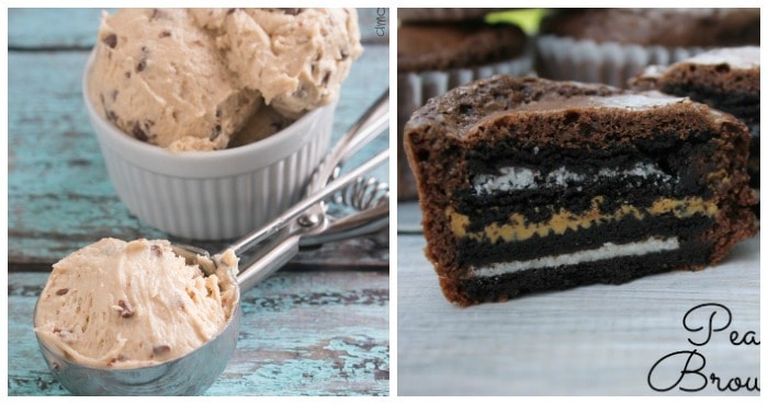 Edible Cookie Dough- A Mom's Take  Oreo Peanut Butter Brownie Cupcakes from What Rose Knows