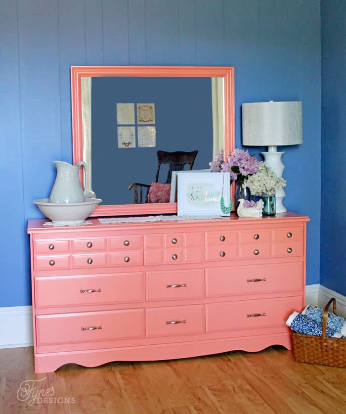 Coral Mid Century Dresser - Saw Nail and Paint
