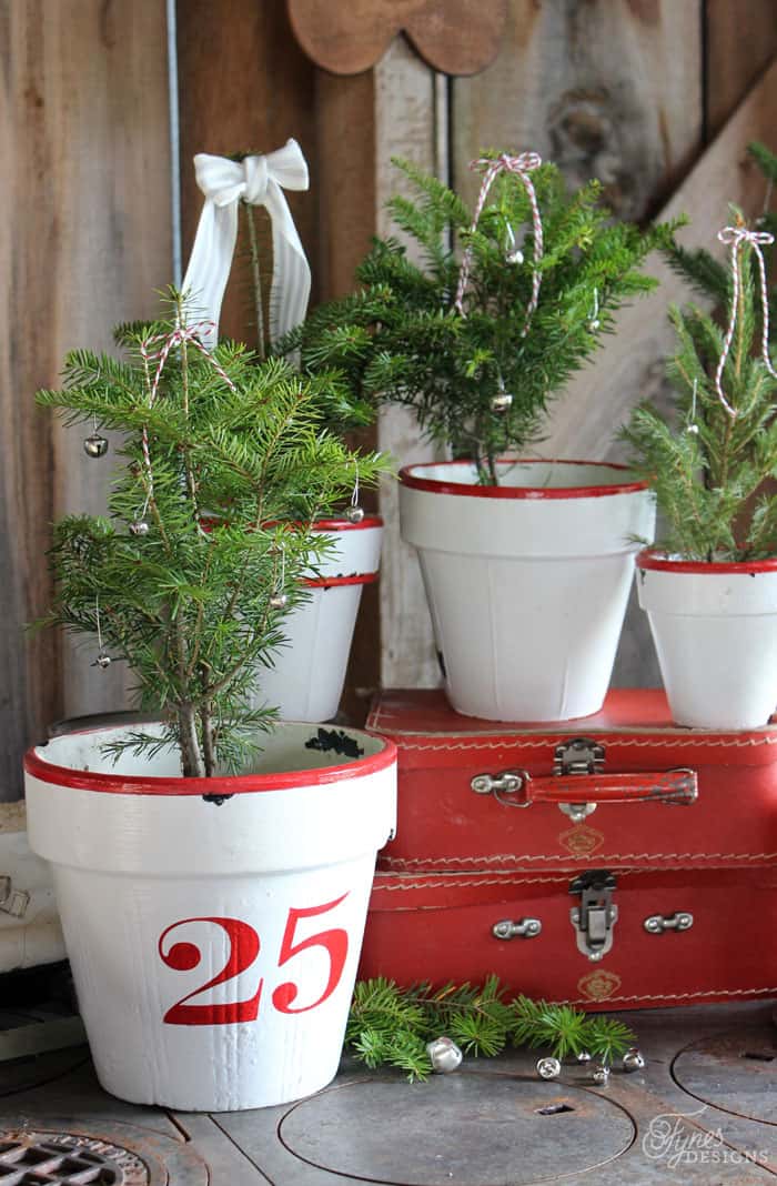 Enamel Inspired Christmas Tree Pots - FYNES DESIGNS | FYNES DESIGNS