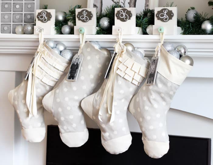 How To Make DIY Painted Christmas Stockings - Cottage style