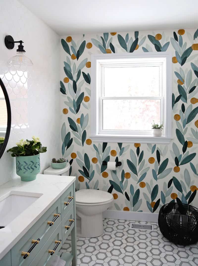 Yes, You Can Use Wallpaper in the Bathroom—Here's How