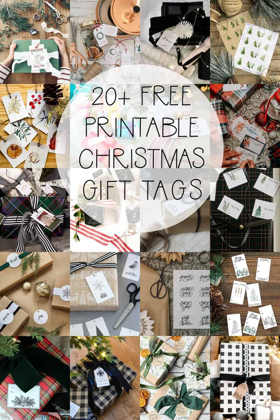 Printable Gift Tags by popular Canada DIY blog, Fynes Designs: Pinterest image of printable gift tags.