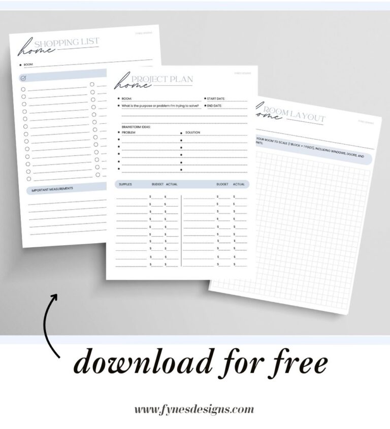 Home Makeover Project Plan: Free Printable Guide | Fynes Designs