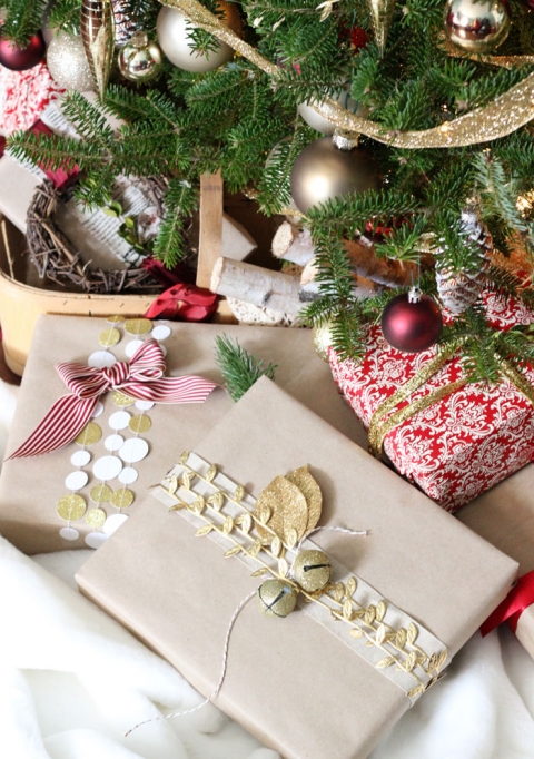 Christmas Gift Wrapping Ideas with Ribbon