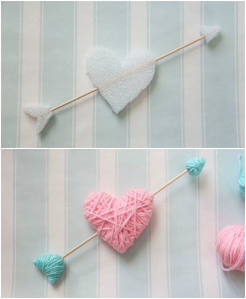 Yarn Wrapped Hearts Craft – Valentines Day Crafts - Happy Toddler