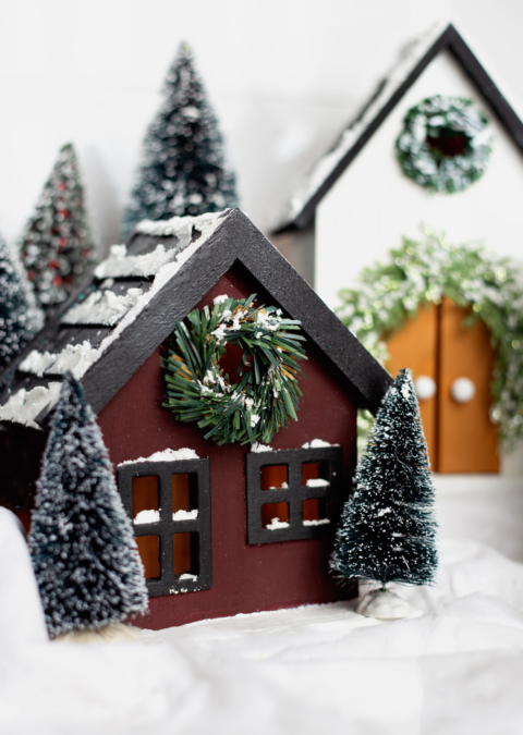 Christmas Village Craft made from Dollar Tree Wood Houses